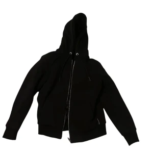 Svart hoodie från Moose Knuckles - Snygg svart hoodie från Moose Knuckles med dragkedja och huva. Den har en cool detalj på ärmen med metalliknande dekorationer. Perfekt för en stilren look.  Päls följer med