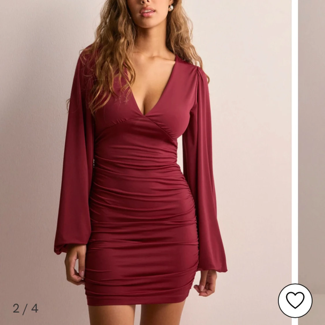 Vinröd Jerseyklänning från Nelly - 90