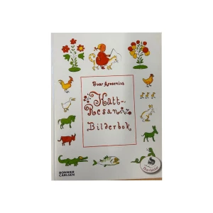 Nattresan Bilderbok - En charmig bilderbok av Ivar Arosenius, utgiven av Bonnier Carlsen. Omslaget pryds av färgglada illustrationer av djur och blommor, med en central bild av en kvinna och en katt. Perfekt för barn och vuxna som älskar klassiska sagor och vackra bilder.