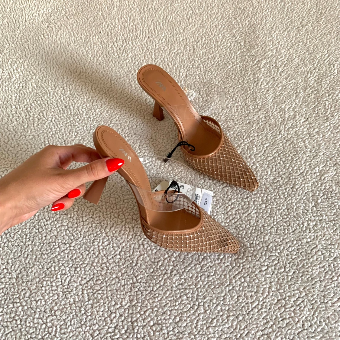 ZARA glittriga klackar med nät och strass - 90