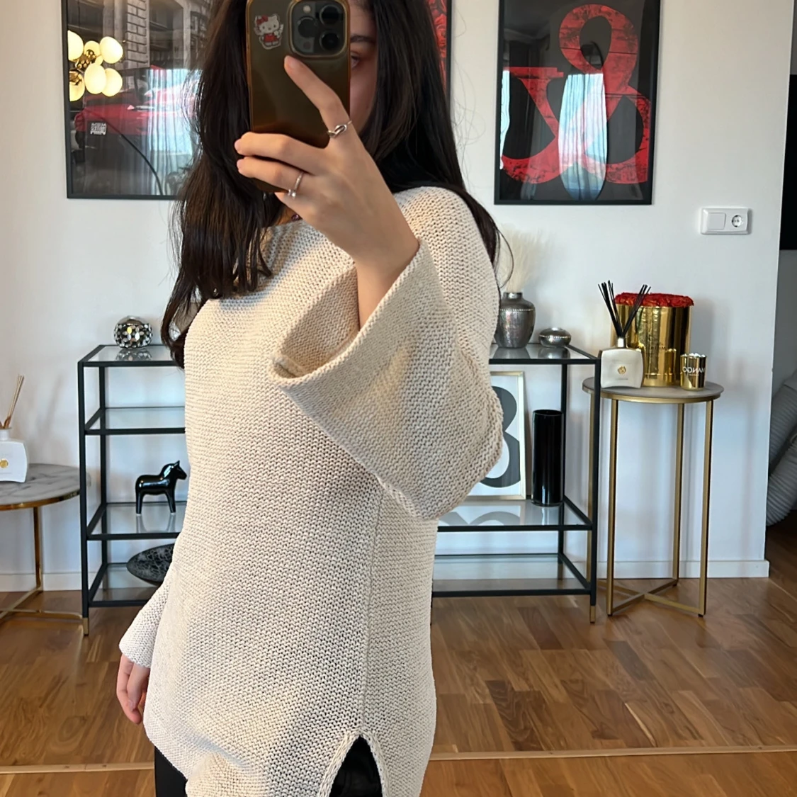 Beige stickad tröja GinaTricot  - 92