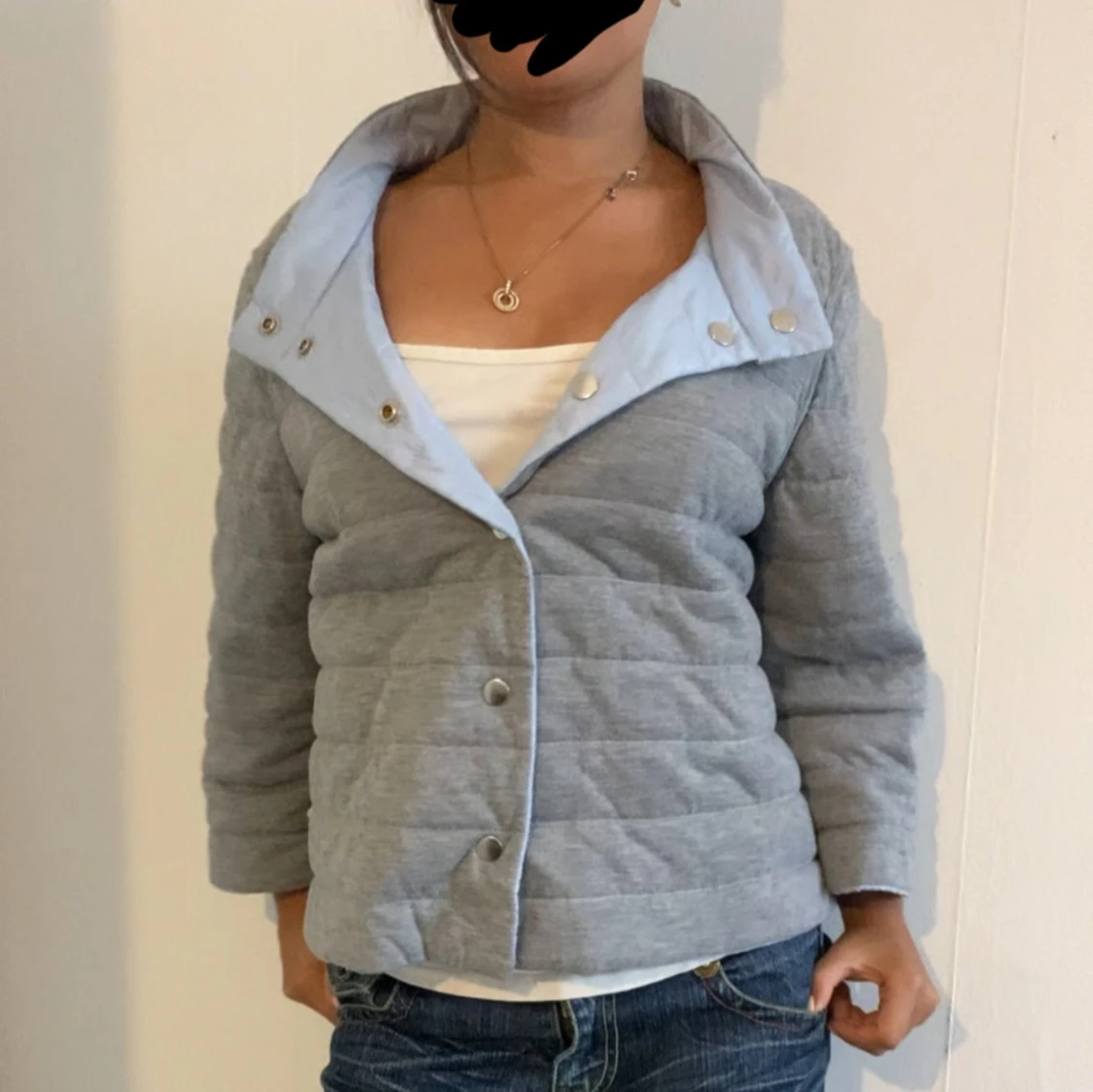 Trekvartsärmad dubbelsidig hernoliknande jacka - 91