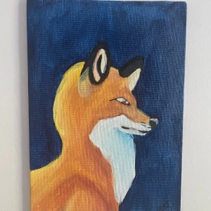 Fox - Bra skick och kommer direkt från konstnären.  En tavla av en räv perfekt att hänga upp i hemmet.  Signerad av konstnären.