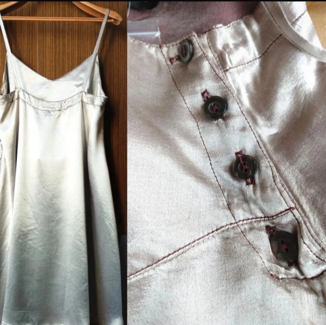 Silvrig klänning i Eco-SILK och Viskos - 90