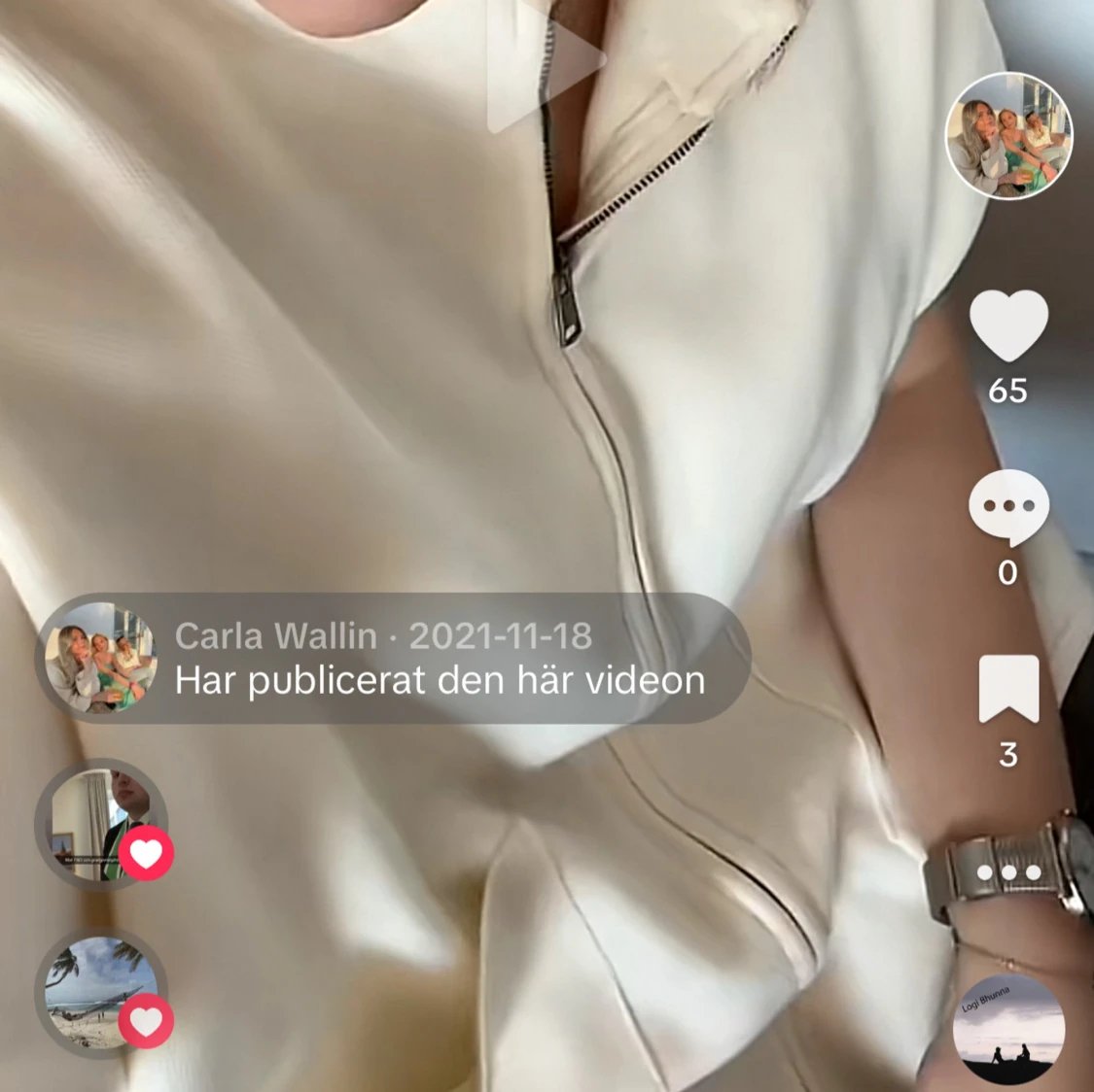 Vit ärmlös jacka med dragkedja