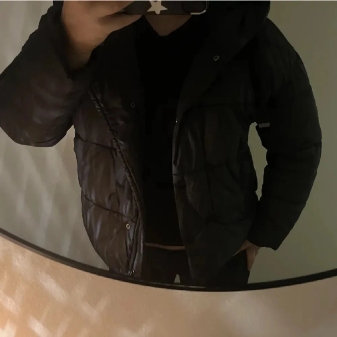 Svart  puffer vinterjacka - 91