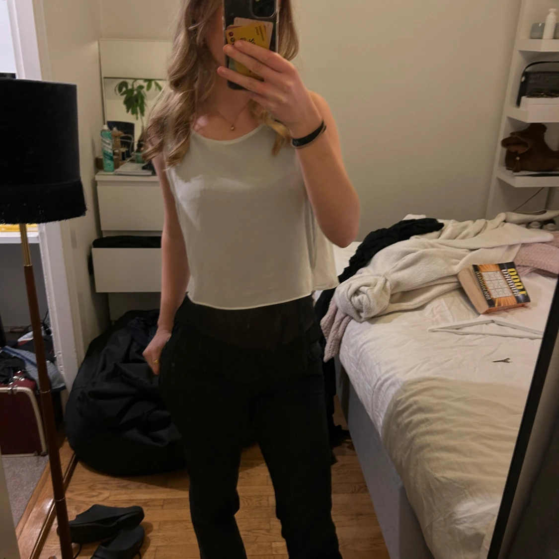 Vit ärmlös topp - 90