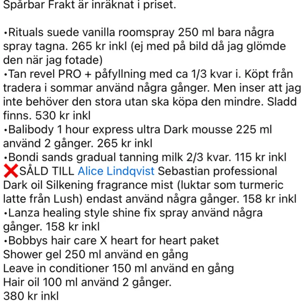 Kolla sista bilden för mer info och pris! Då allt inte får plats här i beskrivningen. . Skönhet.