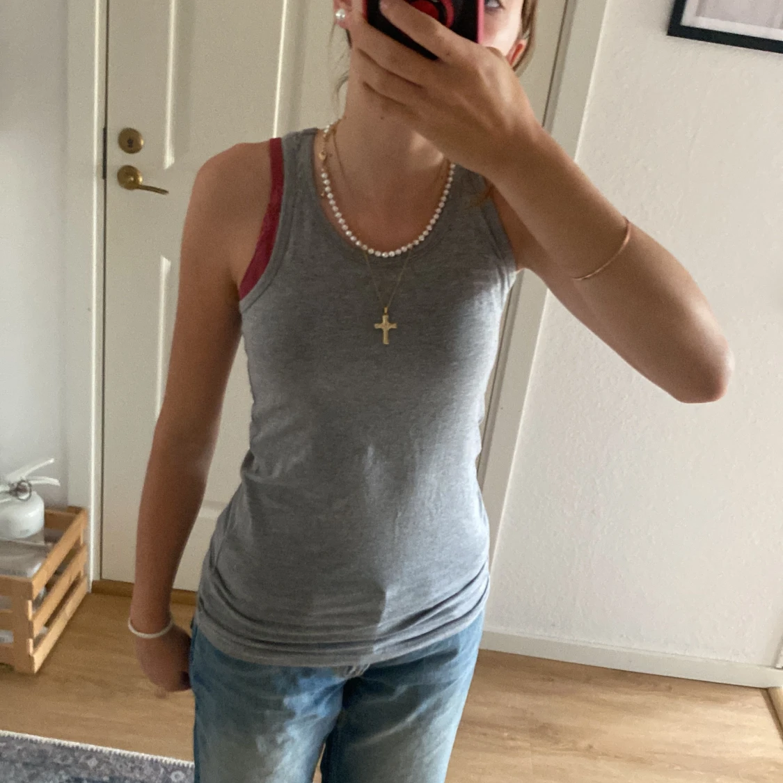 Jätte snyggt grått linne i skönt tyg