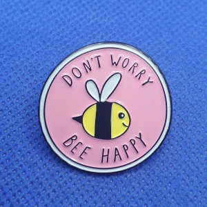 Pins - Dont worry be happy - Pins, Måttet på lås anordningen som syns på baksidan är ca 1.2 cm