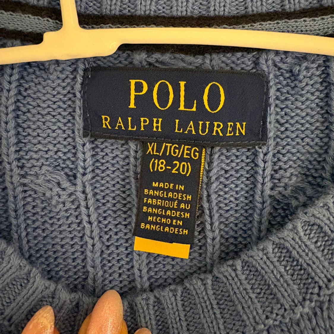Blå stickad tröja från Ralph Lauren - 92