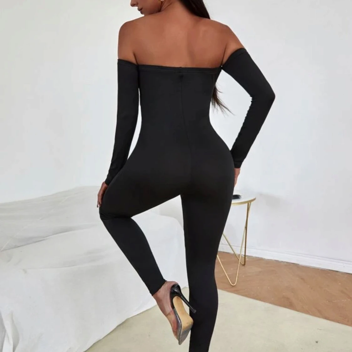 Svart offshoulder jumpsuit - SHEIN - 90