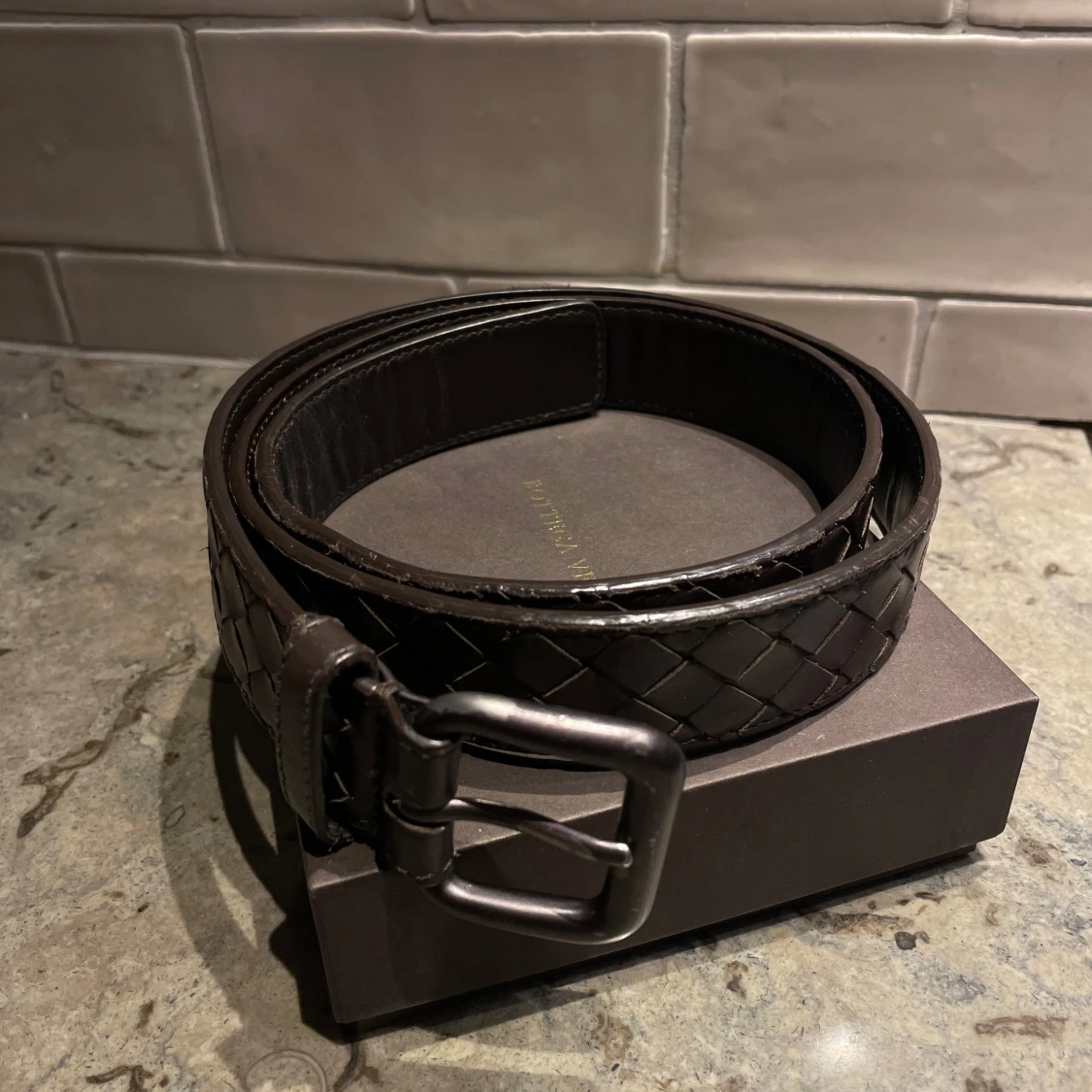 Bottega Veneta Bälte - Mörkbrunt Läder, 85 cm - Exklusivt - 90