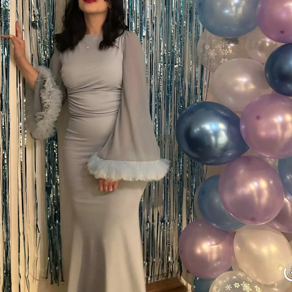 Mermaid dress with ruffled arms - 91