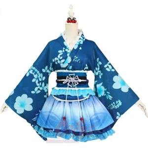 LoveLive kimono cosplay - Peruk och klänning. Köpte ny och tror jag använt den 1 gång. Kan diskutera priset:)