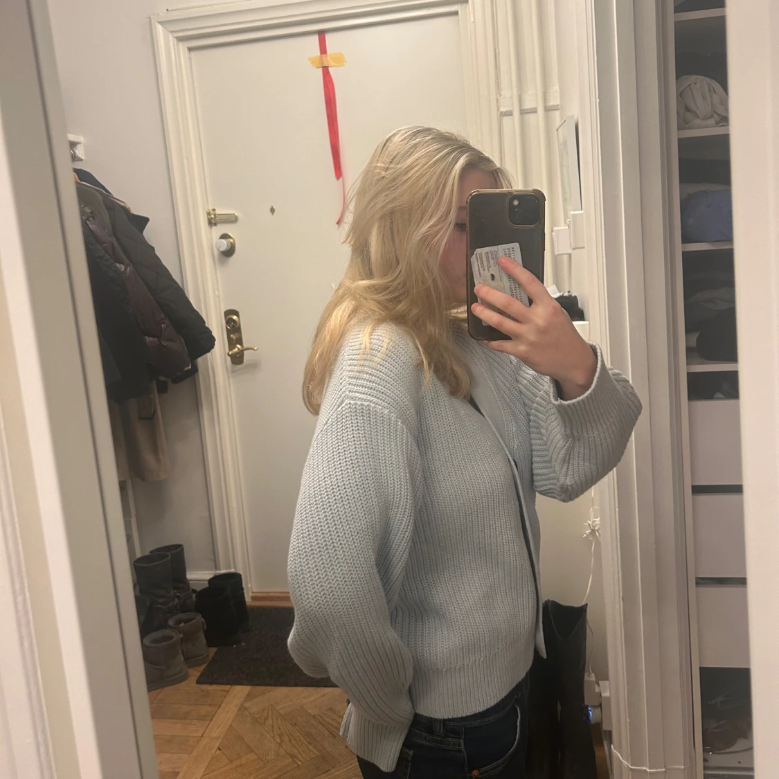 Ljusblå stickad kofta från H&M - 91