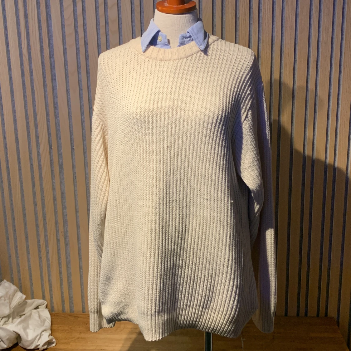 Grov Stickad vit tröja - 92