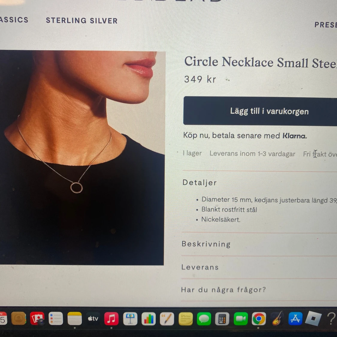 Edblad Sprillansnytt Silverhalsband PG5 - 93