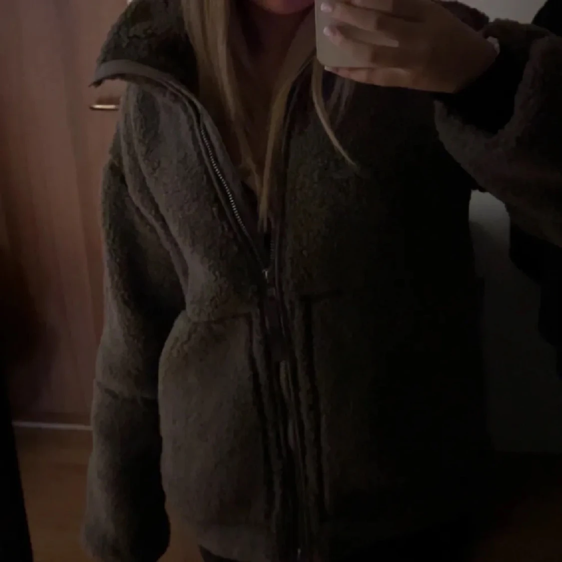 Brun teddyjacka  - 90