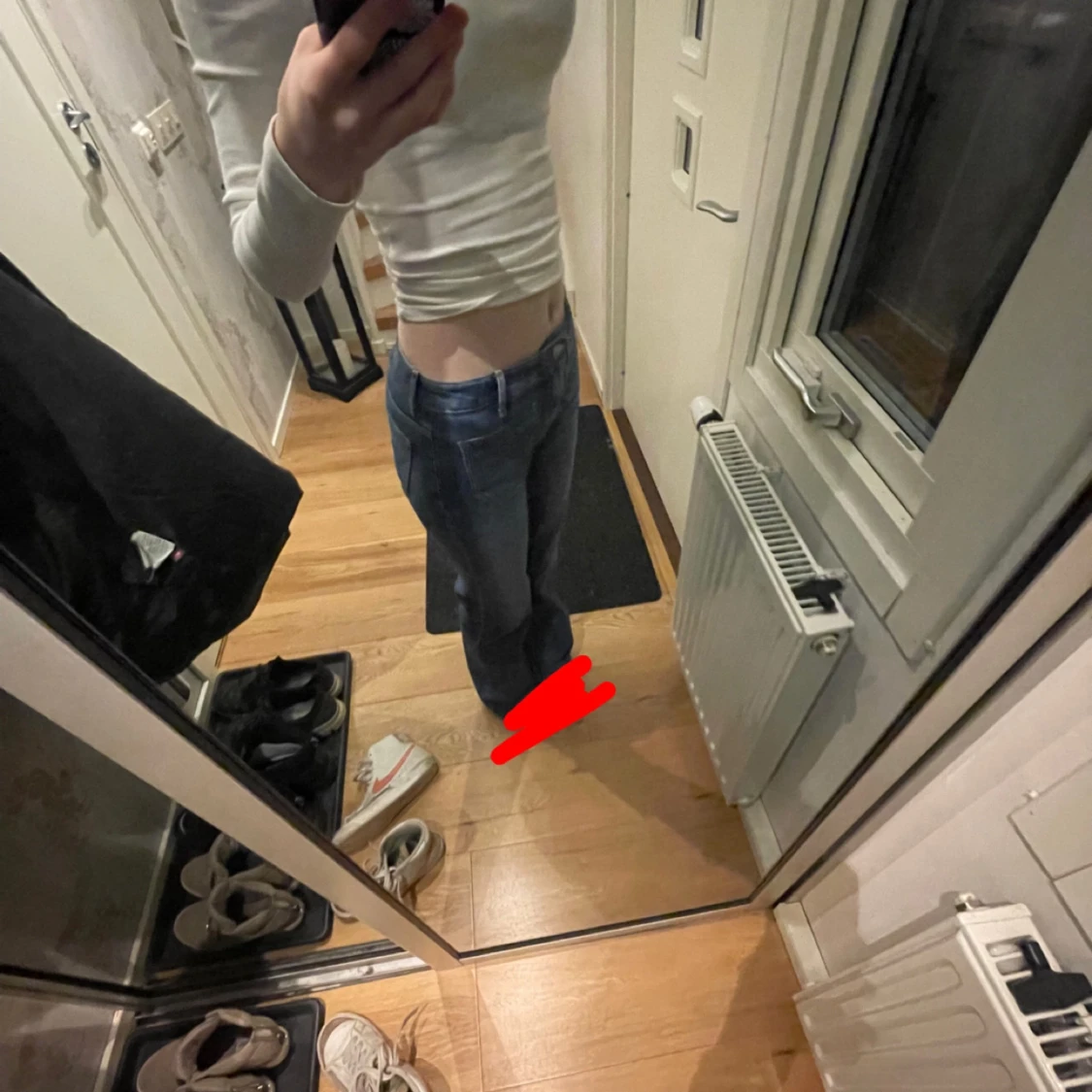 Blå bootcut jeans - 2