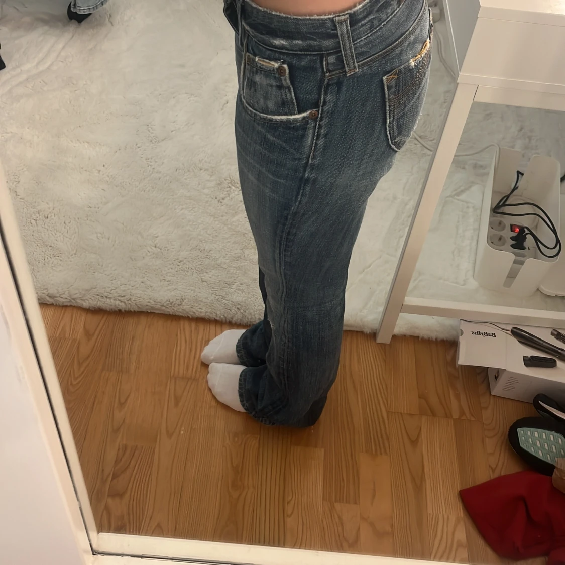 Blå bootcut jeans - 1