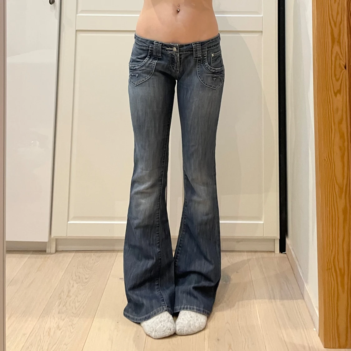 Lågmidjade bootcut jeans🤩