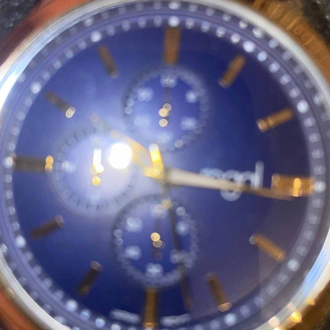 Blå, silver och guld klocka från regal  - 3