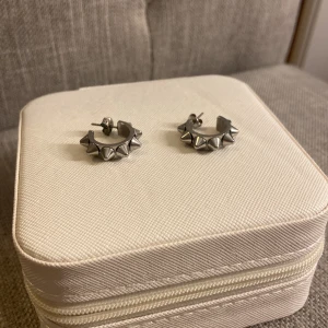 Silvriga örhängen med nitar - Snygga silvriga örhängen från Edblad. Köpta förra året säljer då de inte kommer till användning. 