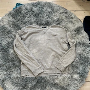 Grå tröja från Polo Ralph Lauren - Säljer en stilren grå tröja från Polo Ralph Lauren med det klassiska broderade logotypen på bröstet. Tröjan har långa ärmar och en bekväm passform. Perfekt för en avslappnad stil.