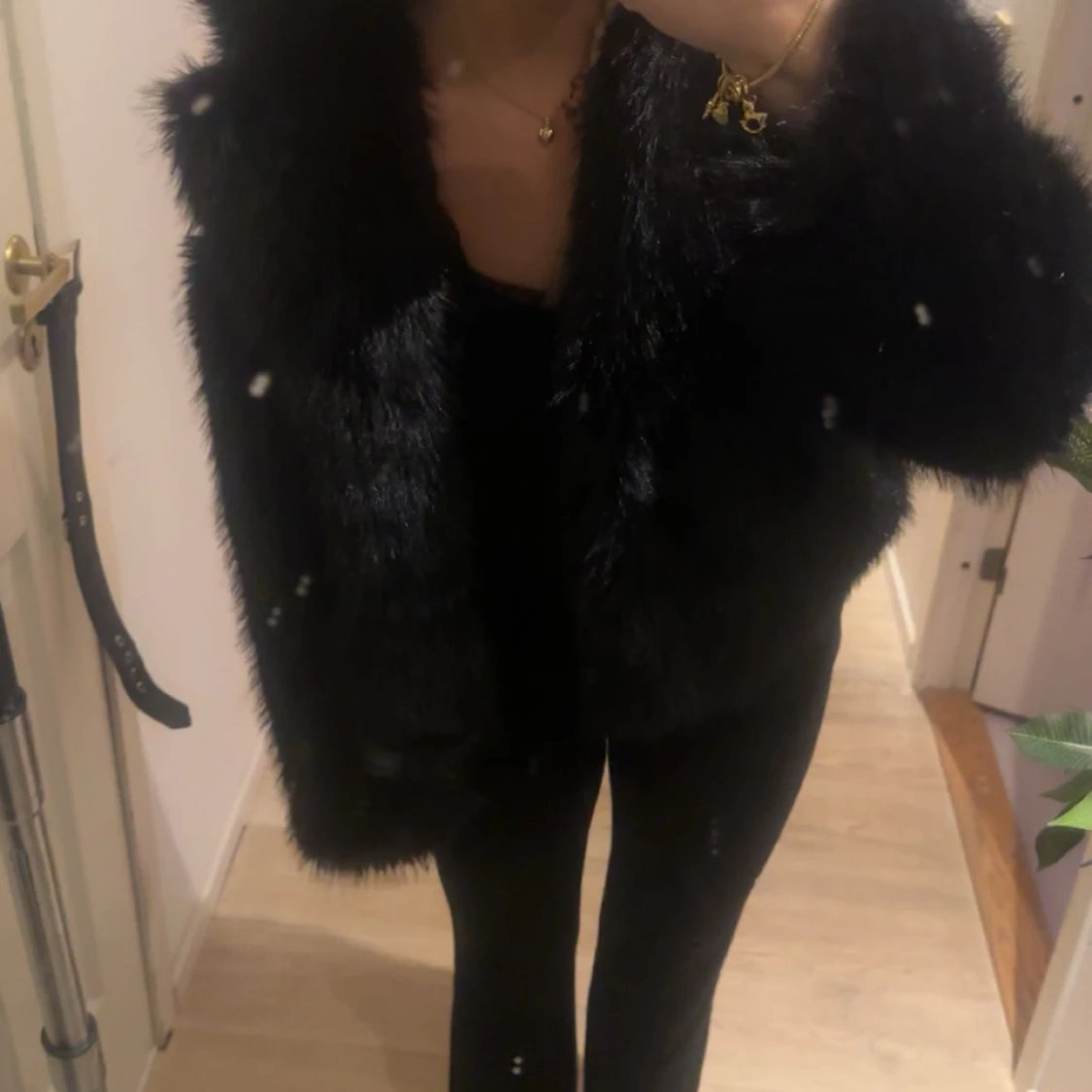 Svart pälsjacka - 1