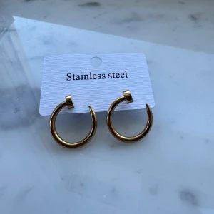 Guldiga örhängen i rostfritt stål - Snygga och stilrena guldiga örhängen i rostfritt stål! De är helt nya och inte använda🌸💕
