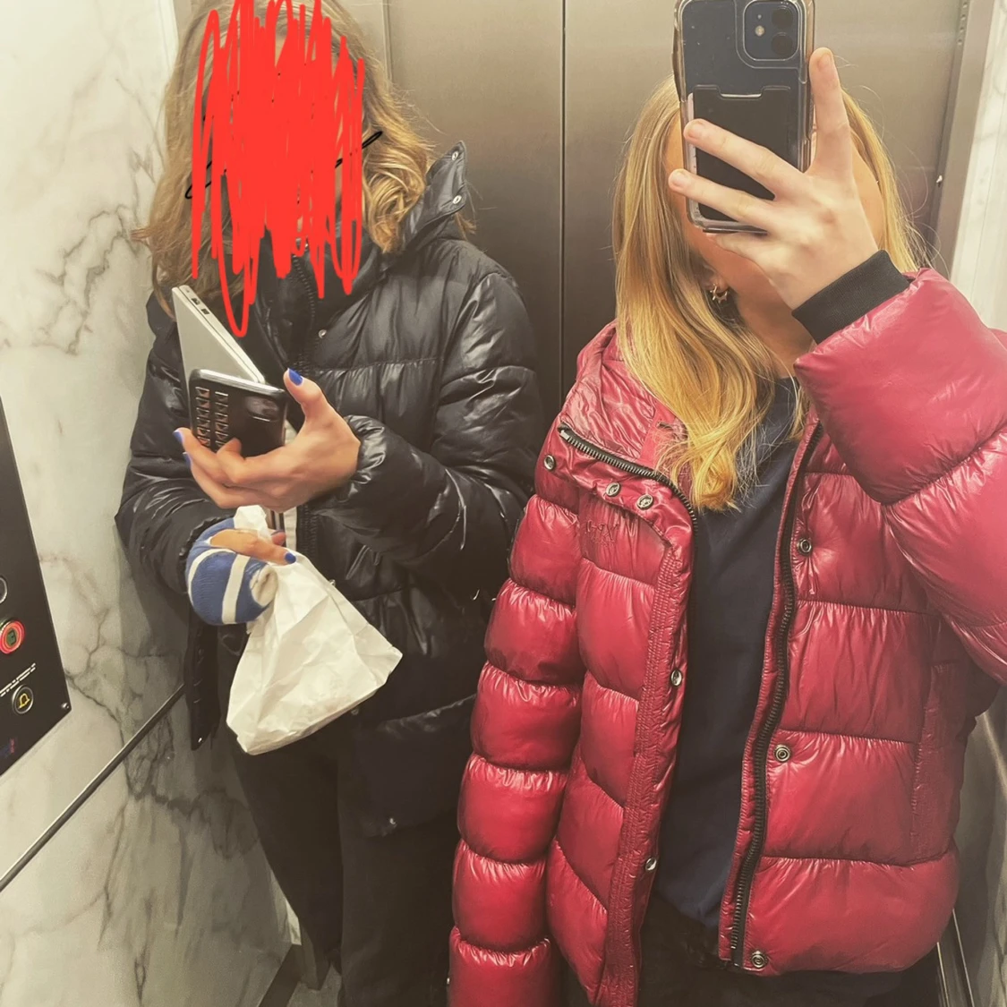 Mörkröd vinter jacka Superdry - 90