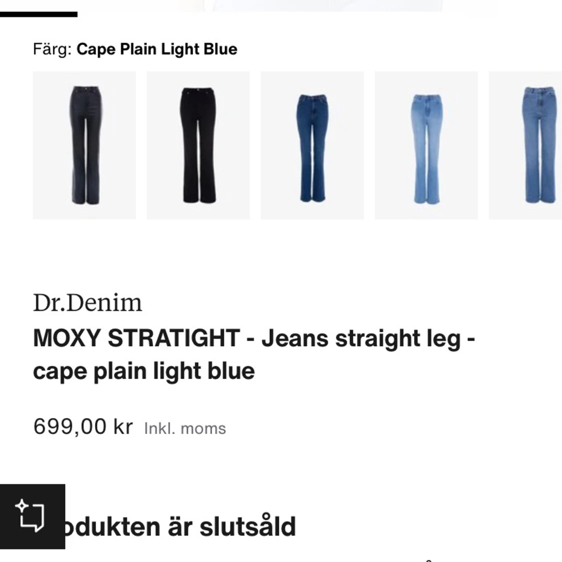 Dr. Denim Moxy Straight Jeans i ljusblå - 90