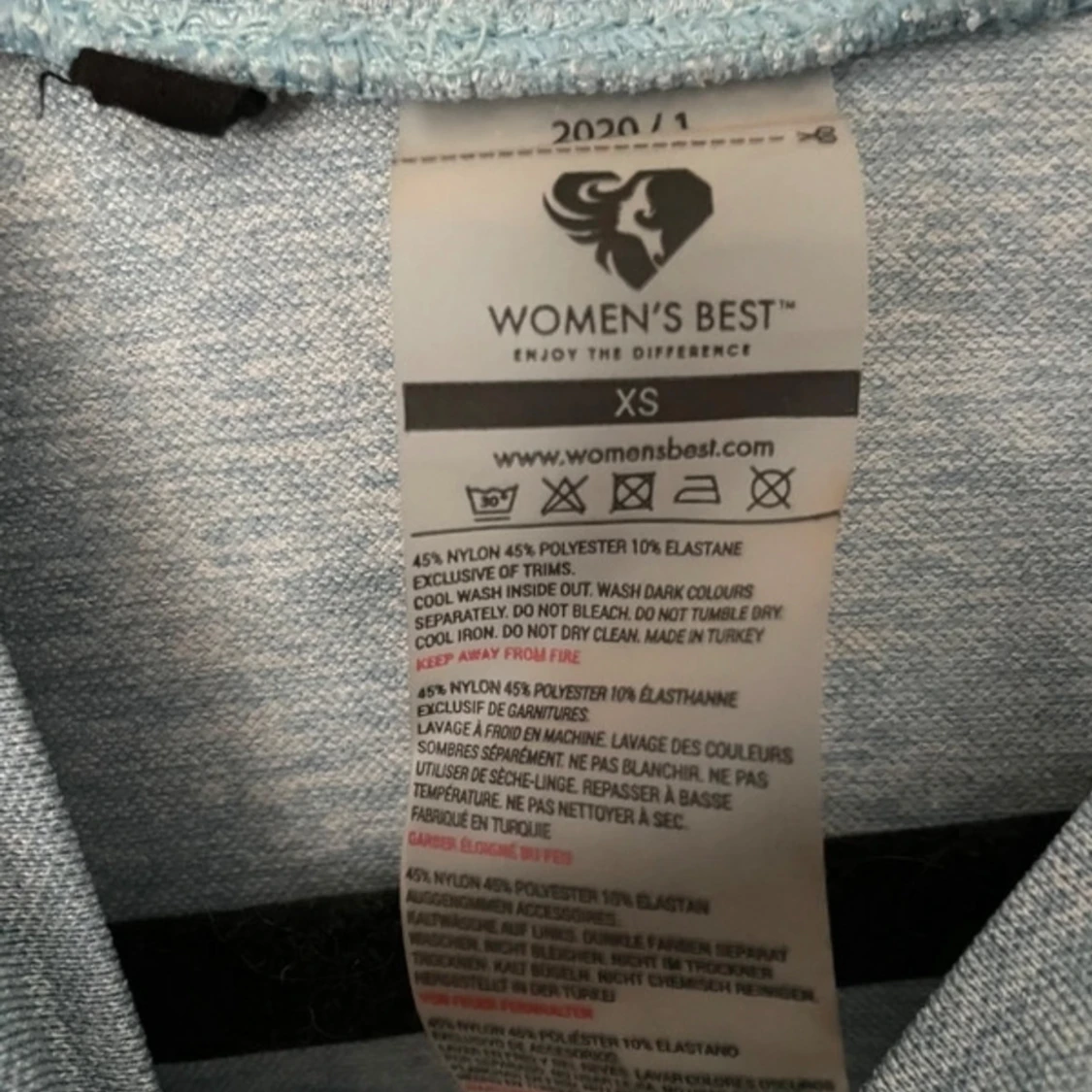 Ljusblå croppad tröja från Women's Best - 92