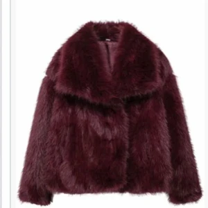 Vinröd pälsjacka - Säljer en lyxig vinröd pälsjacka som är perfekt för att hålla sig varm och stilren. Jackan har en elegant design med långa ärmar och en mjuk, fluffig textur. Perfekt för att göra ett statement i vintergarderoben. Från Zara 