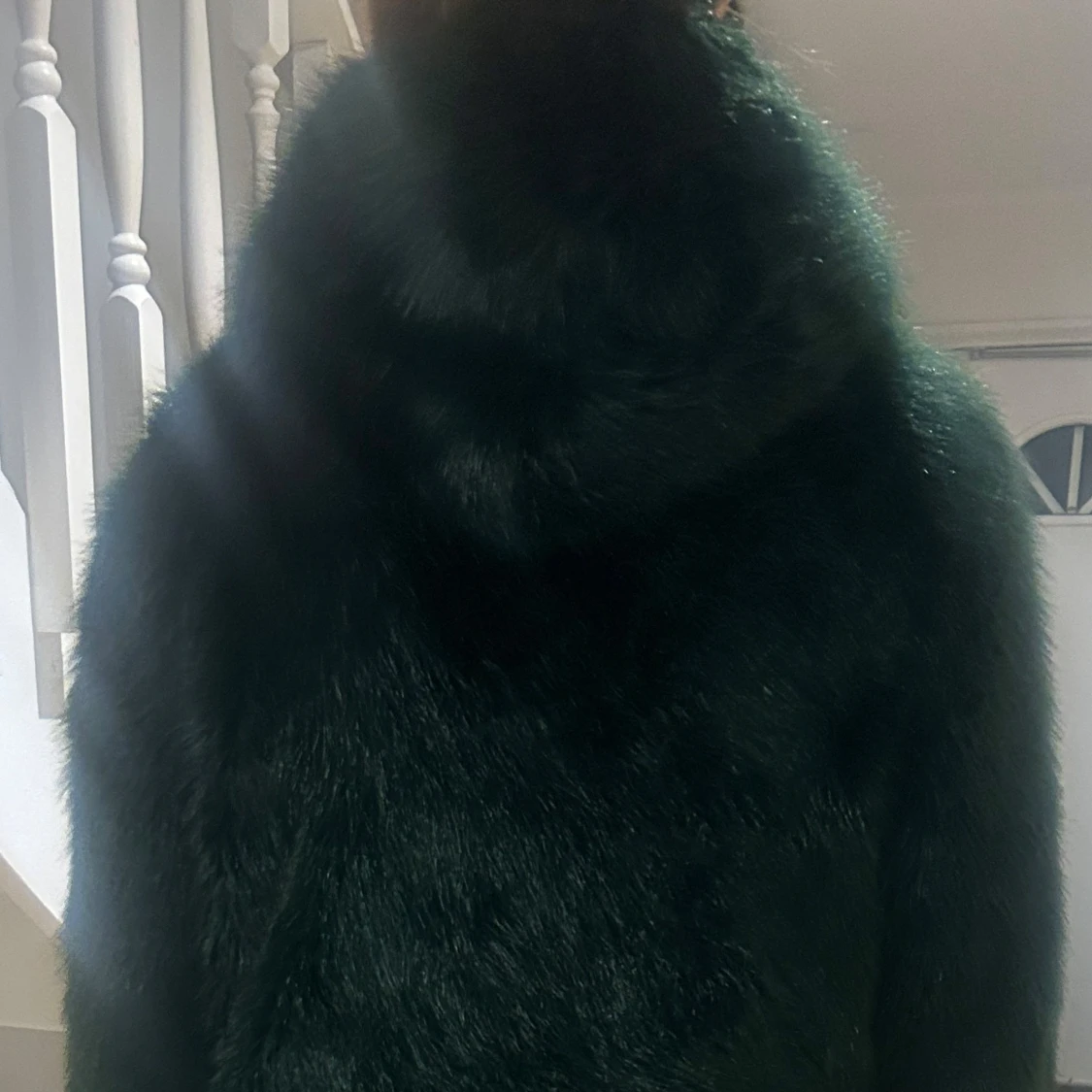 Mörkgrön pälsjacka - 90