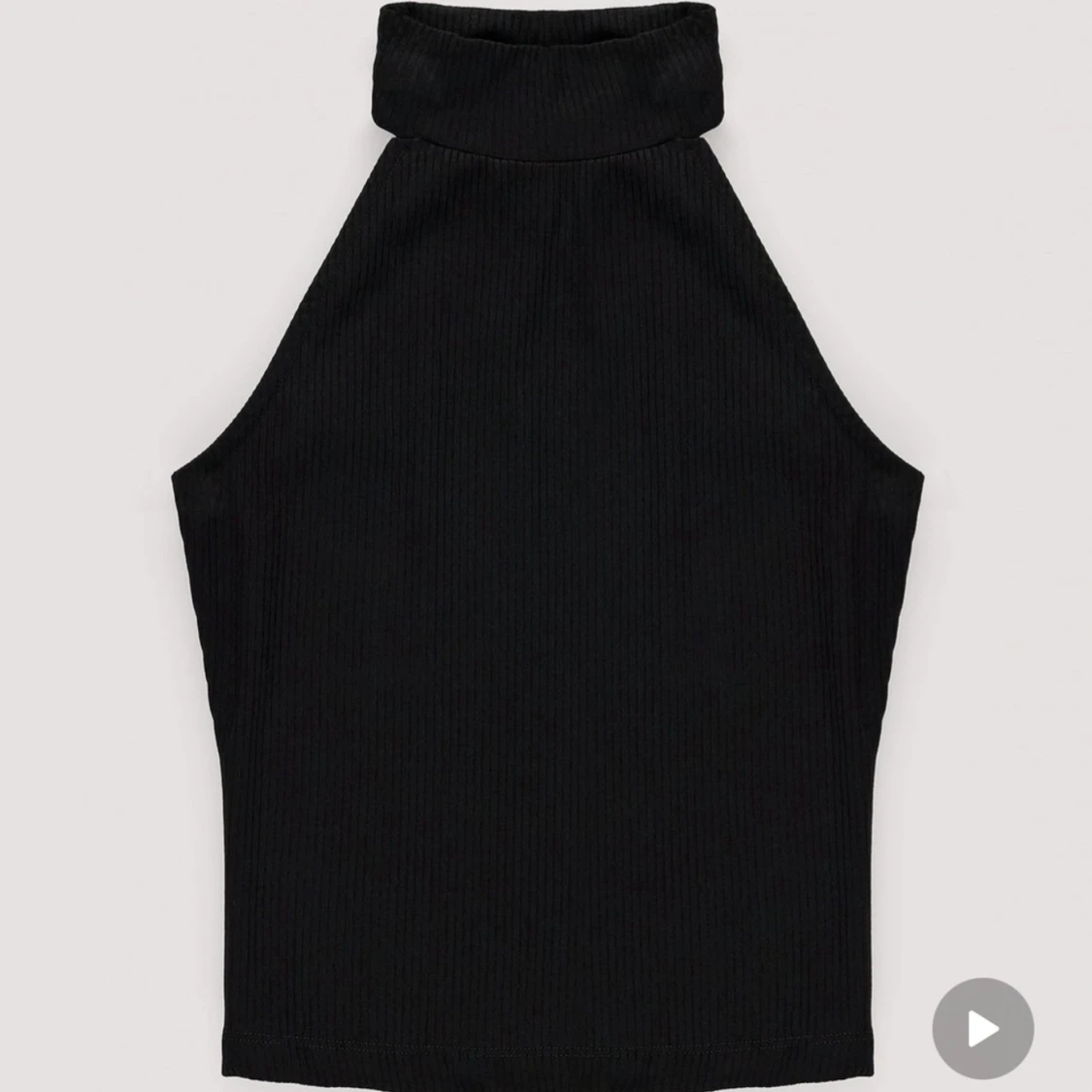 Svart ribbad halterneck topp
