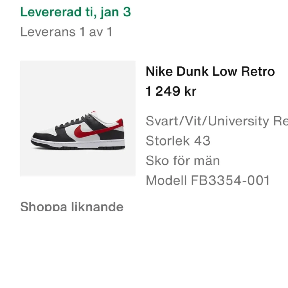 Svartröd nike dunk