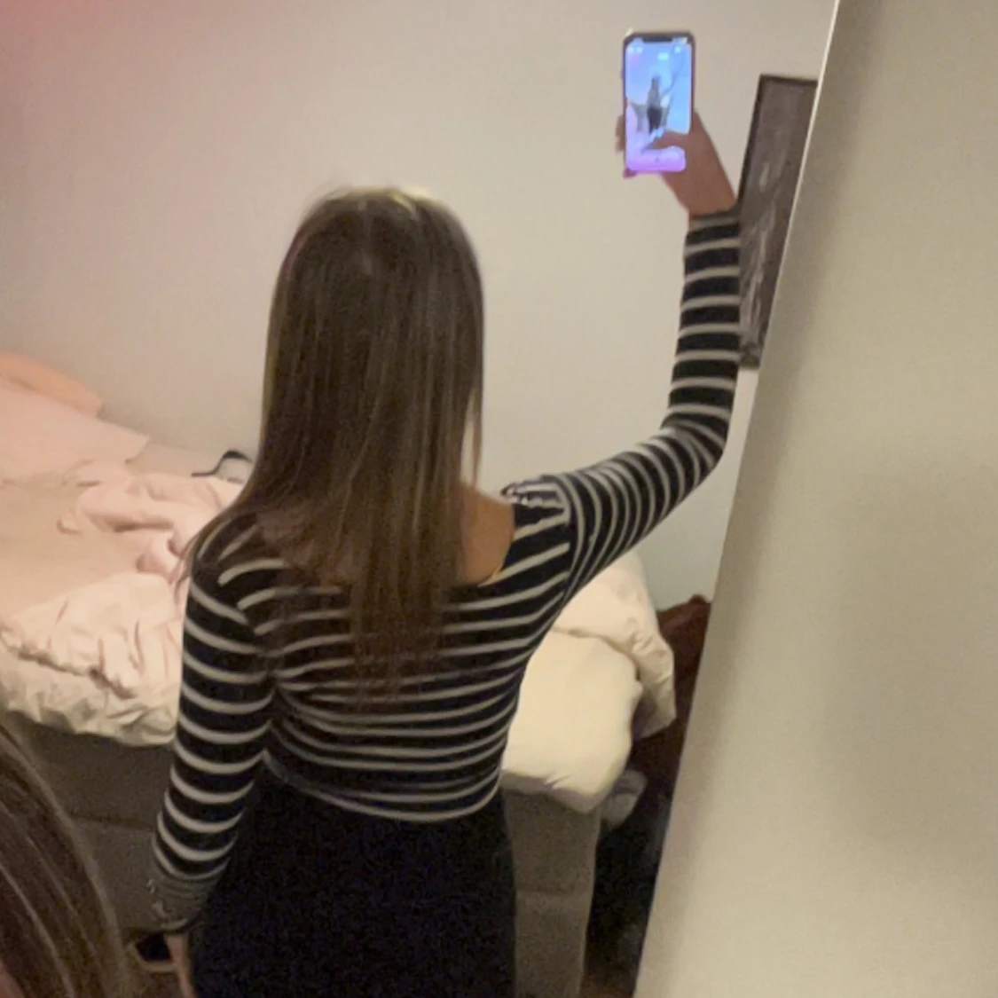 Randig långärmad topp  - 90