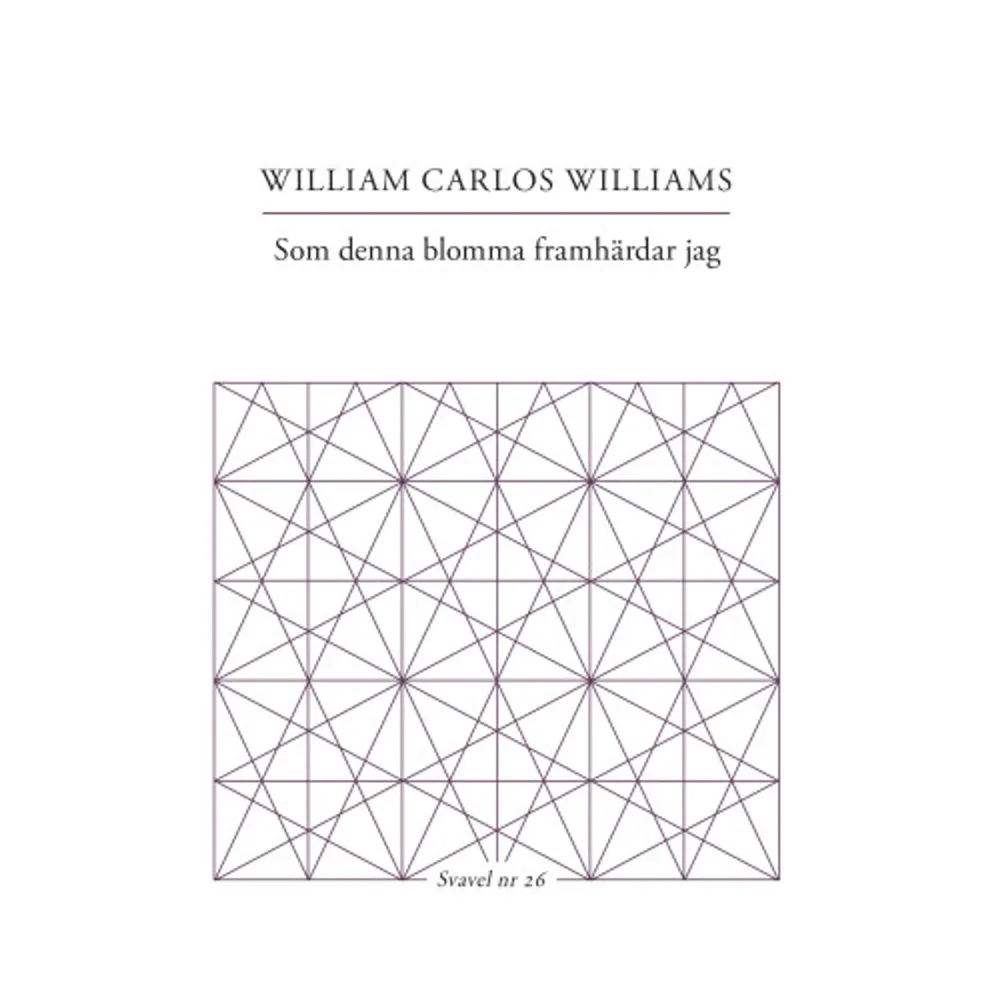 William Carlos Williams (1883 - 1963) sista decennium präglades av ohälsa. Likväl var skaparkraften obruten och han utkom med tre böcker. Urvalet i denna volym är tidigare outgivna dikter hämtade från hans senaste bok Pictures from Brueghel (1962) samt från två tidigare samlingar. Dikterna har, med ett undantag, inte tidigare översatts till svenska. Williams sökte i hela sitt liv efter ett versmått som var bundet men ändå fritt - ”the variable foot”, som han kallade det. Utgångspunkten var det amerikanska talspråket, och hans strävanden resulterade i en poesi vars radindelning framhäver frasering och betoning samtidigt som den är visuellt överraskande. Den dimensionen låter sig inte fullt ut överföras vid en översättning, men förhoppningsvis kan den efterliknas. Dikternas konkretion och omedelbarhet störs dock inte av bakomliggande verstekniska val. Hos Williams är vi i den fysiska världen, bland tingen. Hans motiv tar ofta avstamp i ett sinnesintryck som leder vidare till en tanke. Barn, djur, frukt, blommor - eller varför inte en dansande snöflinga? Svavel är en handgjord, småskalig och alltid sextonsidig skriftserie innehållande koncentrerad och högklassig litteratur. Böckerna i serien är häftade och i A6-format. Utgivna titlar i Svavel: 1. PETER LUCAS ERIXON Fotismer (2012) 2. MORTEN SONDERGAARD Akut sol (2013) 3. KENNETH KOCH Om estetik (2013) 4. JONAS ELLERSTRÖM Antecknat i Albion (2013) 5. DAN GUSTAVSSON Naturlyrik (2013) 6. CHRISTER BOBERG Haiku (2013) 7. LOUISE JUHL DALSGAARD Att spela squash i ett rum utan väggar (2015) 8. JONAS RASMUSSEN Det hemska vi har gjort (2015) 9. MARIA KÜCHEN Varg (2015) 10. LAWRENCE FERLINGHETTI Genom eldslågorna (2015) 11. PETRA MÖLSTAD Omloppstid (2015) 12. SIDDHARTHA SEBASTIAN LARSSON Jag har 33 aforismer och du är en av dem (2016) 13. VÄRLDENS KORTASTE ANTOLOGI (2016) 14. JONAS ELLERSTRÖM Antipoderna (2016) 15. RAINER MARIA RILKE Urljud (2016) 16. JONAS RASMUSSEN Därur orden (2016) 17. LEIF HOLMSTRAND Avstå från tragedierna (2017) 18. VÄRLDENS KORTASTE ESSÄSAMLING (2017) 19. EVA RIBICH Kvar (2018) 20. CIA RINNE Vad angår meningar är jag förtvivlad (2020) 21. RUNE CHRISTIANSEN Transamorem Transmortem (2021) 22. FREDRIK AHLFORS Väderobservationer (2021) 23. CHARLOTTA LJUNG A B C D E (2021) 24. LUISA FAMOS På väg (2022) 25. LINA HAGELBÄCK Låt oss aldrig tala ut (2022) 26. WILLIAMS CARLOS WILLIAMS Som denna blomma framhärdar jag (2023) 27. KENNET KLEMETS eller som när jag blundar (2023)    Format Häftad   Omfång 16 sidor   Förlag Trombone   Utgivningsdatum 2023-09-04   Medverkande Jan Karlsson   Medverkande Viktoria Jakobson   ISBN 9789188125828  . Böcker.