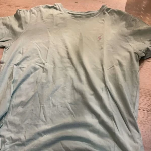Ljusgrön t-shirt från Ralph Lauren - Säljer en ljusgrön t-shirt från Ralph Lauren i bra skick. Den har en liten broderad logga på bröstet i rosa. Perfekt för en avslappnad stil och passar bra till både vardag och fest. T-shirten är kortärmad och gjord i mjuk bomull.