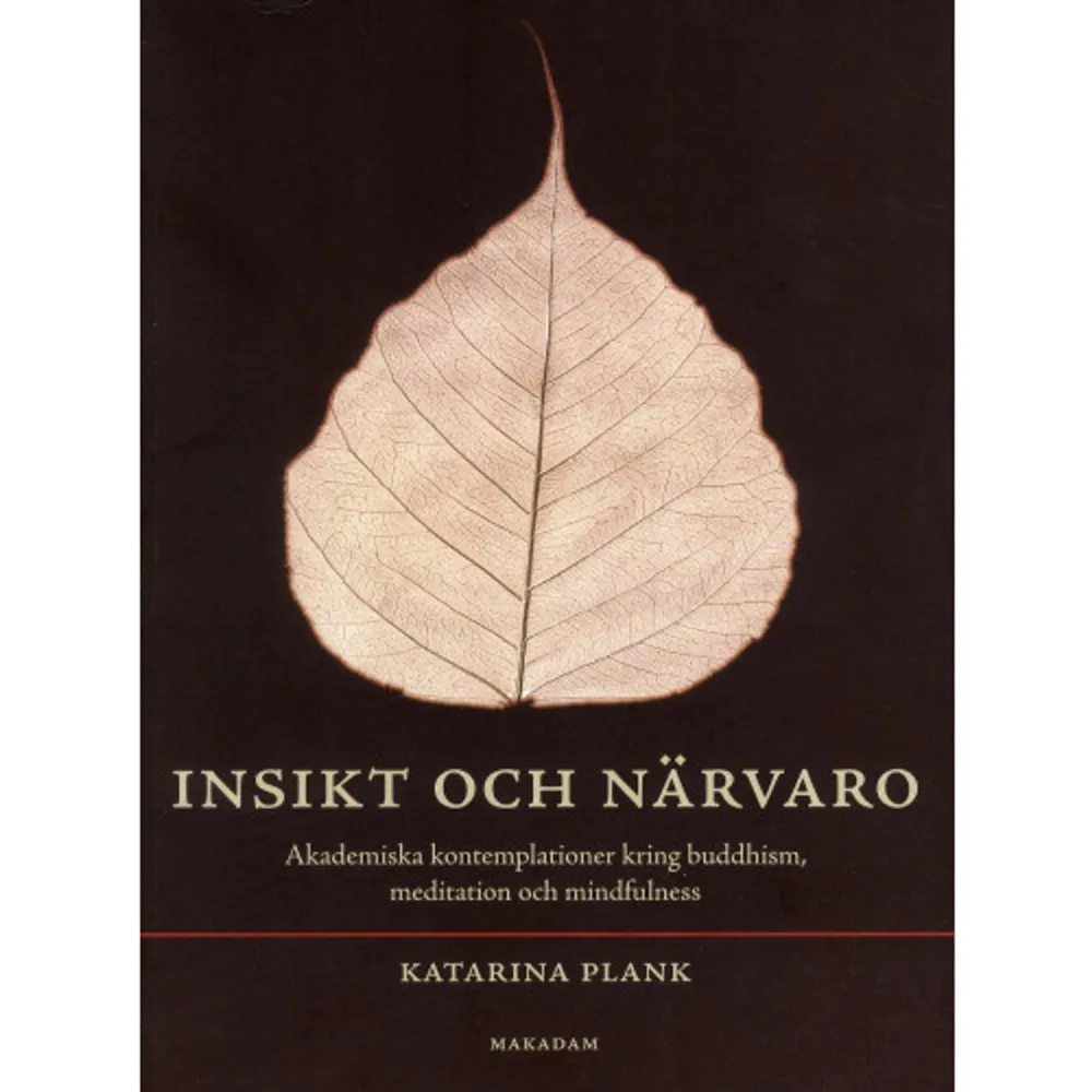 Bilden av buddhism som en introspektionens och fridens religion har i mångt och mycket präglats av kolonisatörernas, teosofernas, de tidiga västerländska akademikernas och konvertiternas egna tolkningar och framställningar. Det finns därför, bland både meditationslärare och allmänhet, en tendens att betrakta meditation som något a-historiskt -- det ses som själva hjärtat i buddhistiska traditioner, något som kan isoleras från sitt religiösa sammanhang för att sedan läras ut i en sekulär inramning. Meditation har därigenom kommit att bli det enskilt viktigaste inslag med vilket buddhistiska traditioner bidrar till de nya former av andlighet och religiositet som den svenska majoritetsbefolkningen kommer i kontakt med.   Numera återfinns meditation också i de olika terapiformer vilka erbjuds inom sjukvården. De mindfulnessbaserade terapierna har snabbt ökat i popularitet de senaste åren. Boken Insikt och närvaro ger en bred och rik skildring av nutida buddhistisk insiktsmeditation (vipassana), dess historiska förutsättningar samt hur meditation tagits emot i religiösa och sekulära sammanhang i Sverige. Förutom att bidra till förståelsen av och för nya buddhistiska rörelser, buddhistisk meditation och religionsbyten i det nutida svenska samhället, vill studien medverka till att fördjupa diskussionen kring mindfulness. I den rollen kan Insikt och närvaro tjäna som reflektionsunderlag för psykologer och andra som är verksamma inom den medicinska sektorn, där mindfulnessbaserade terapier introducerats.    Format Danskt band   Omfång 323 sidor   Språk Svenska   Förlag Makadam förlag   Utgivningsdatum 2011-05-12   ISBN 9789170610950  . Böcker.