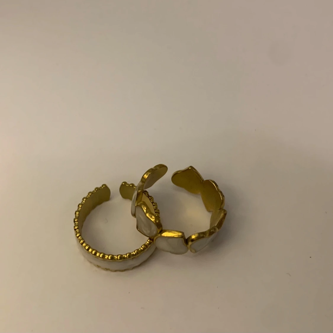  Guldpläterad ring med hjärtan set of two - 1