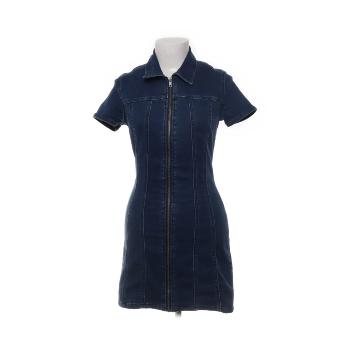 Mörkblå jeansklänning med dragkedja