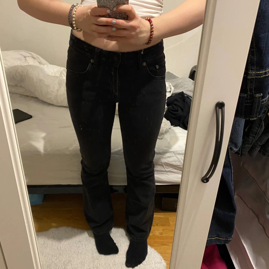 Svarta bootcut jeans!💕💕