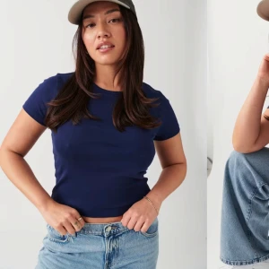Mörkblå t-shirt - Snygg mörkblå t-shirt med korta ärmar. Perfekt för en avslappnad stil. Passar bra till jeans eller kjol.