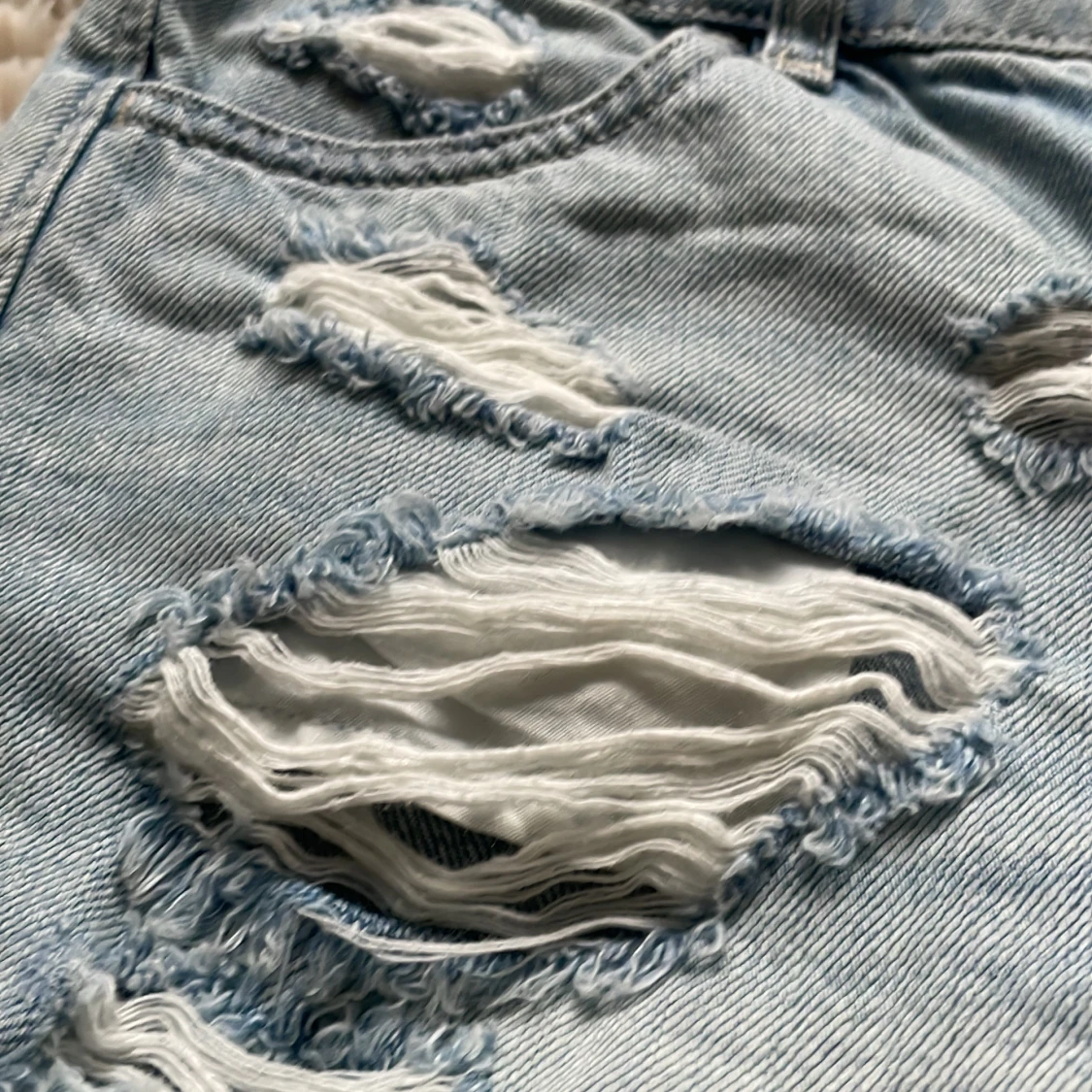 Ljusblå jeans shorts - 1