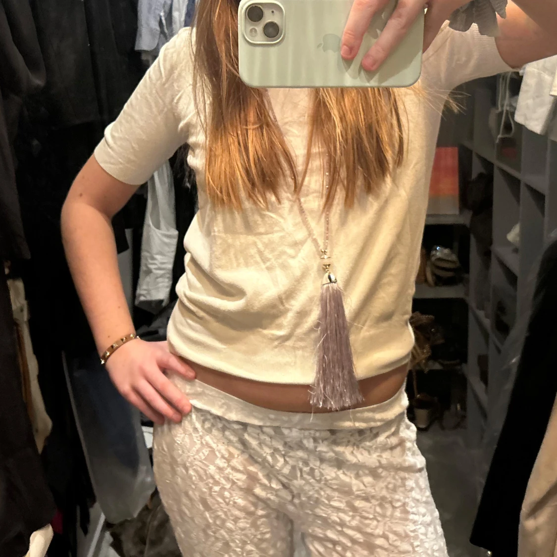 Vit kortärmad topp - 1