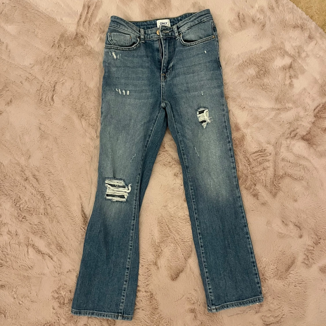 Blå ripped jeans - 1