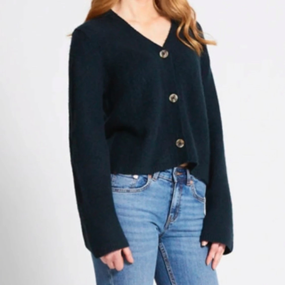 Mörkblå  kofta med knappar - 4